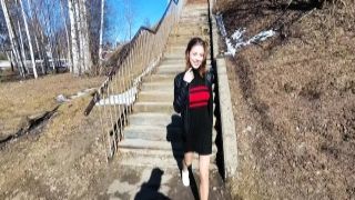 Mihanika69 - public blowjob outdoors under the bridge -