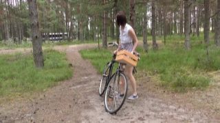 Sonja Naked Bike Riding in the Forest Then Masturbating